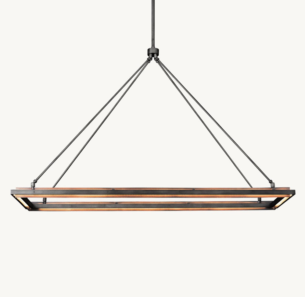 Peralta Integrated LED Rectangular Iron Chandelier 62"