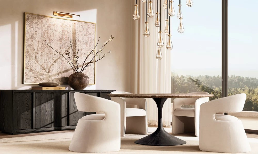 Rain Round Glass Drop Chandelier 60"