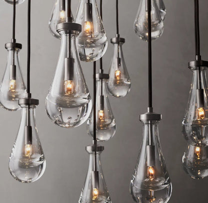 Rain Round Glass Drop Chandelier 60"