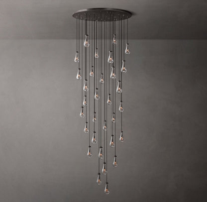 Rain Round Glass Drop Chandelier 60"