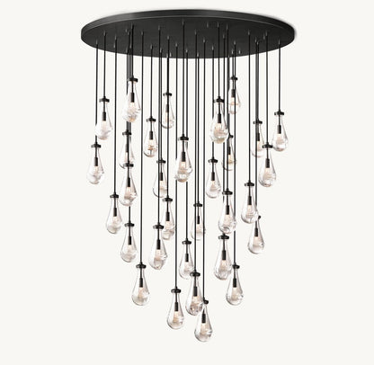 Rain Round Glass Drop Chandelier 60"