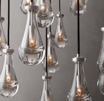 Rain Round Glass Drop Chandelier 60"
