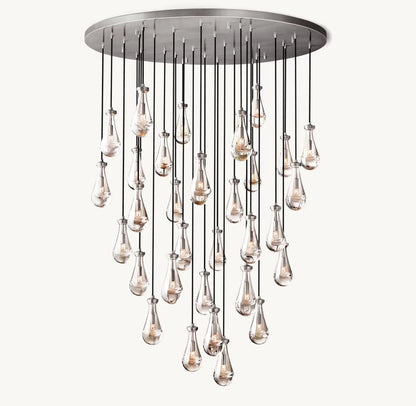 Rain Round Glass Drop Chandelier 60"