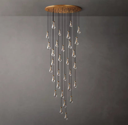 Rain Round Glass Drop Chandelier 60"