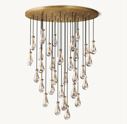 Rain Round Glass Drop Chandelier 60"