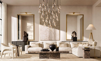 Rain Round Glass Drop Chandelier 60"