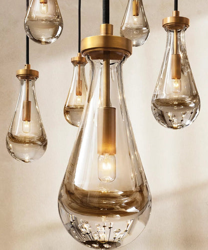 Rain Round Glass Drop Chandelier 60"
