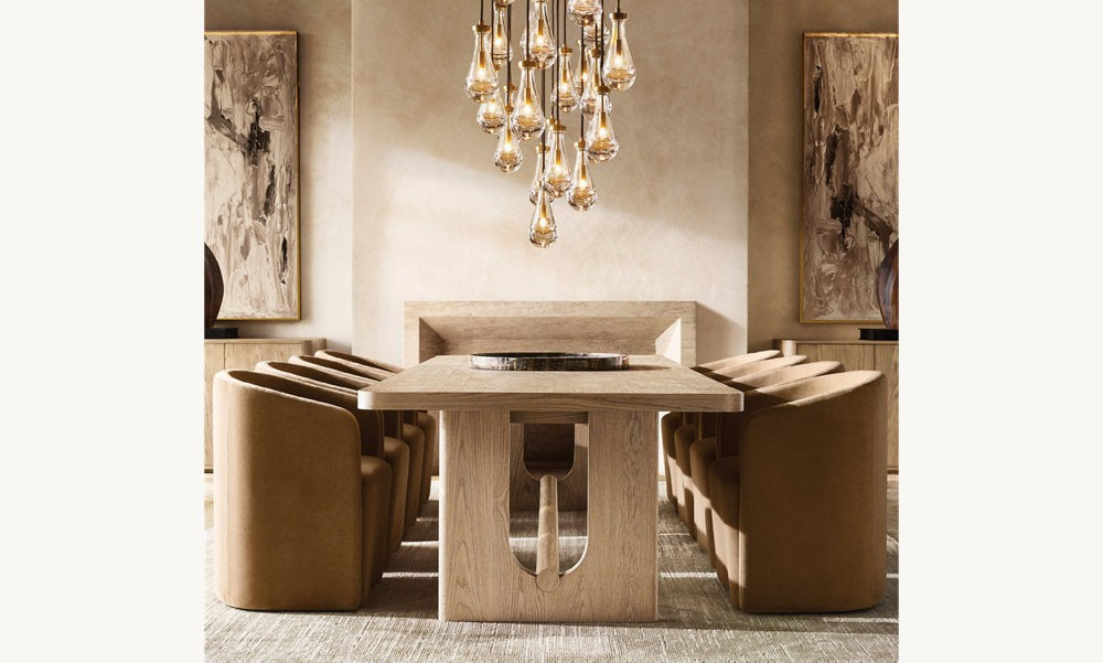 Rain Round Handblown Glass Chandelier 47"