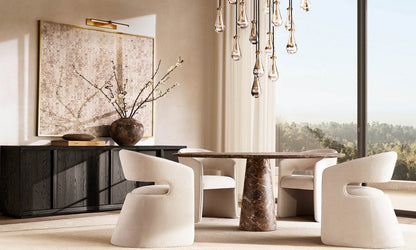 Rain Round Handblown Glass Chandelier 47"