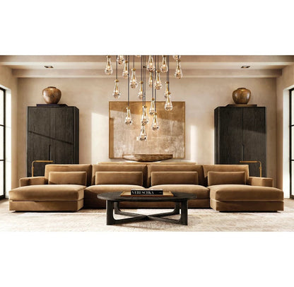 Rain Round Handblown Glass Chandelier 47"