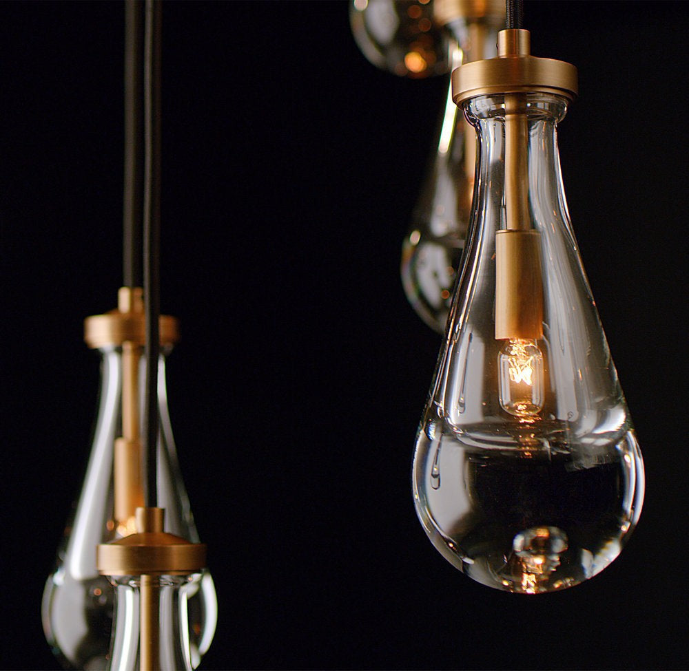 Rain Round Handblown Glass Chandelier 47"