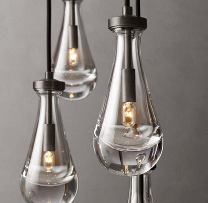 Rain Round Handblown Glass Chandelier 47"