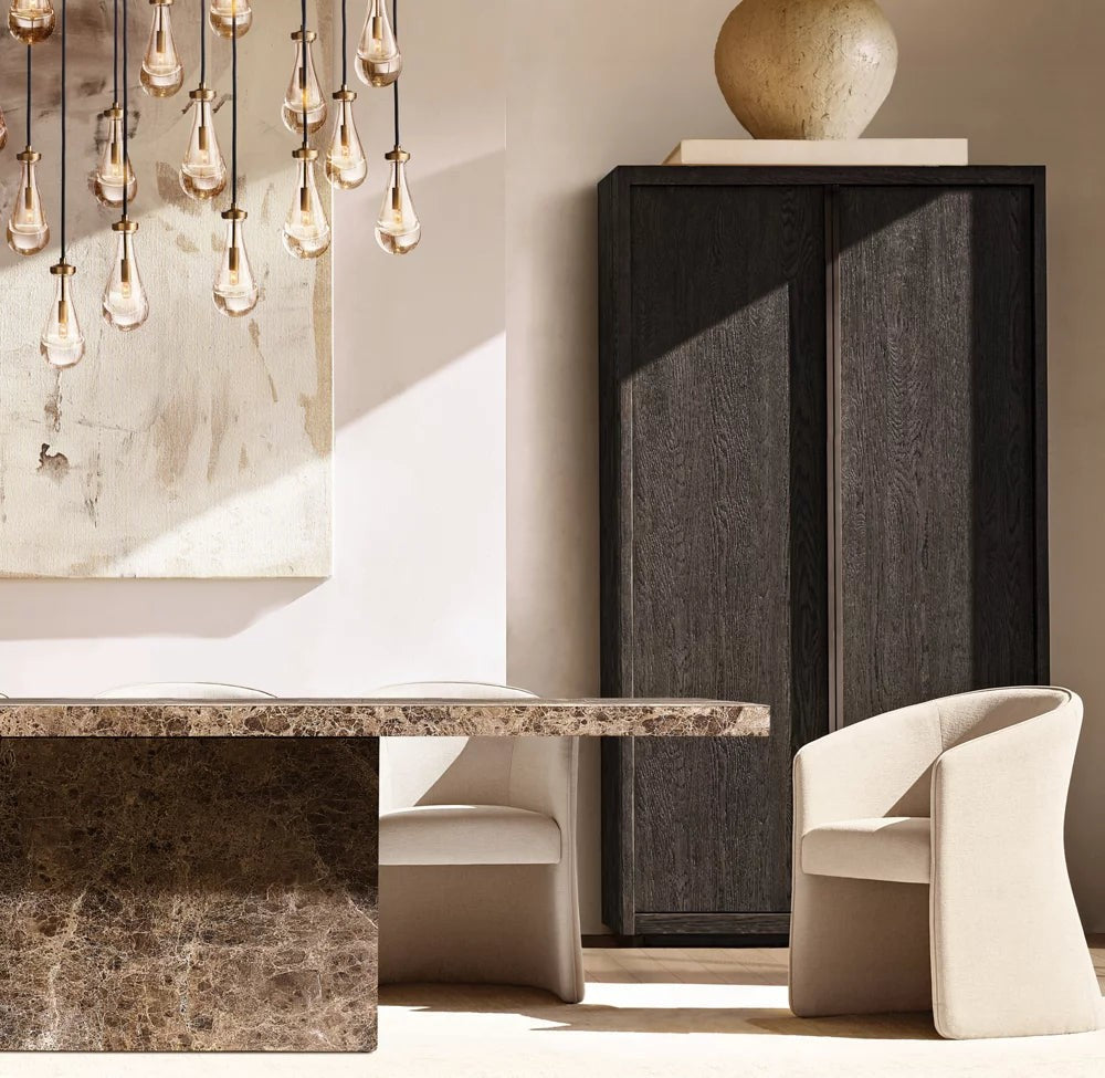 Rain Round Handblown Glass Chandelier 47"