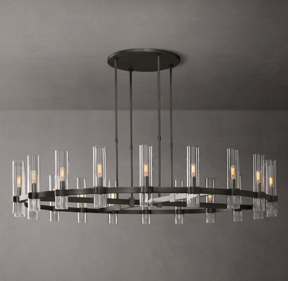 Ravelle Round Glass Chandelier 60"