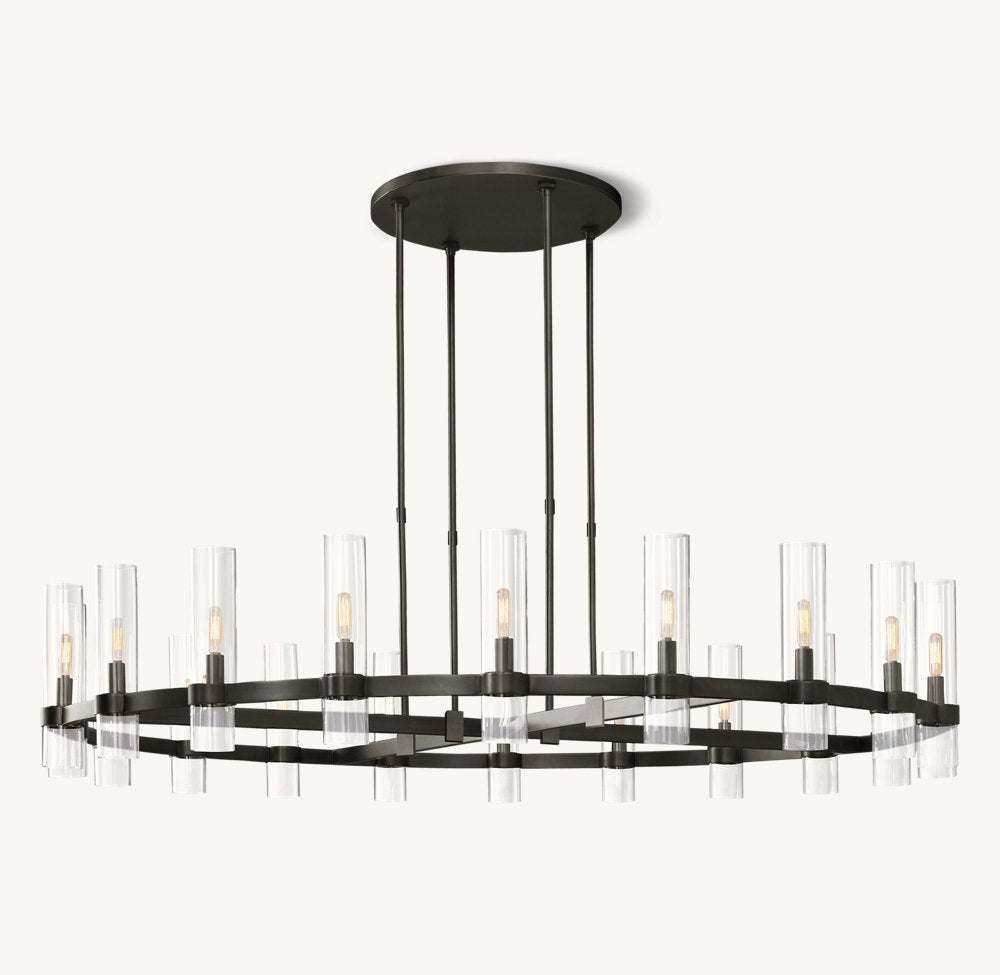 Ravelle Round Glass Chandelier 60"