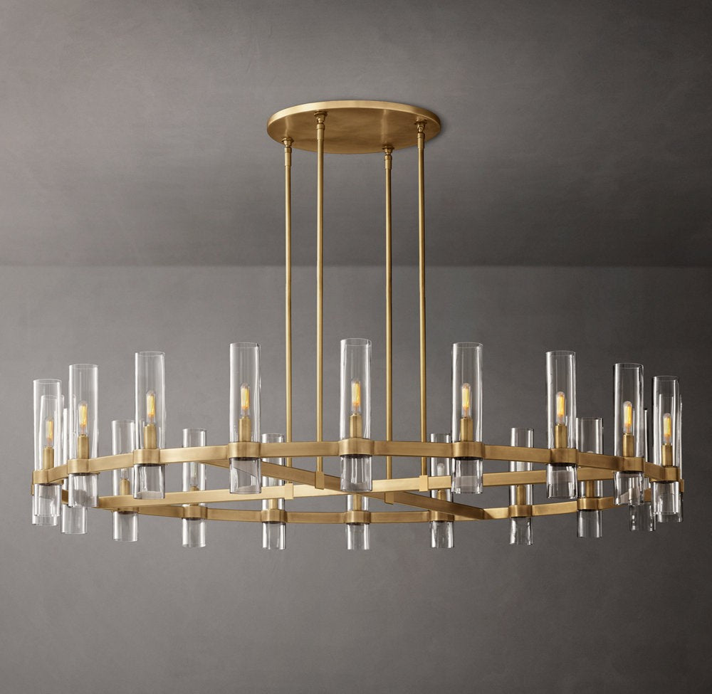 Ravelle Round Glass Chandelier 60"