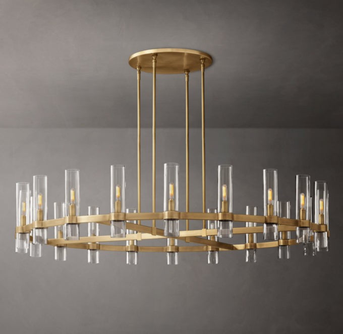 Ravelle Round Glass Chandelier 60"