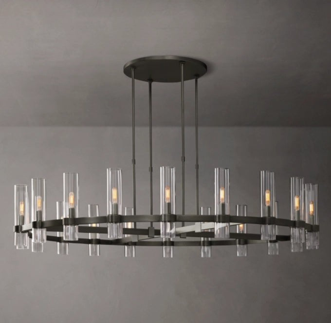 Ravelle Round Glass Chandelier 60"