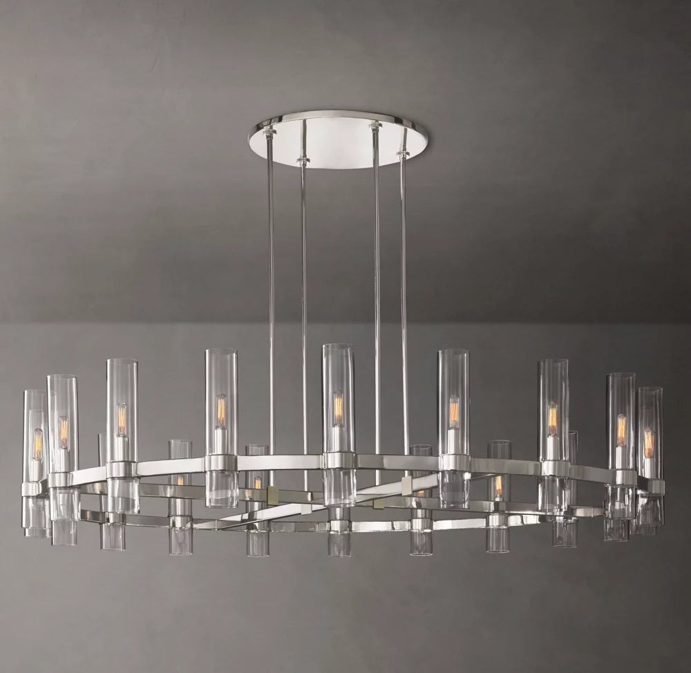 Ravelle Round Glass Chandelier 60"