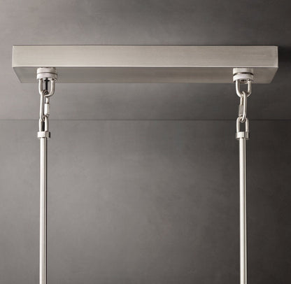 Sirene Clear Glass Rectangular Chandelier 77"