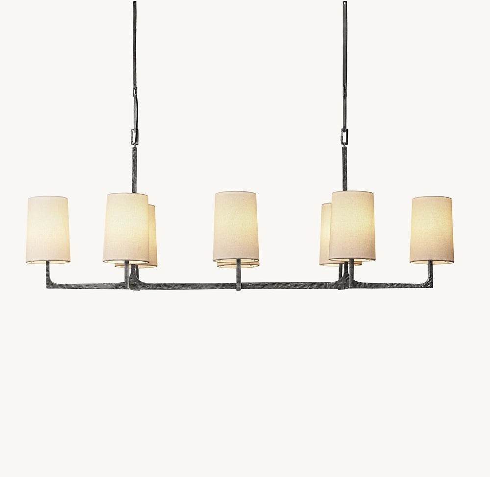 Wright Linear Linen Shade Chandelier 54"