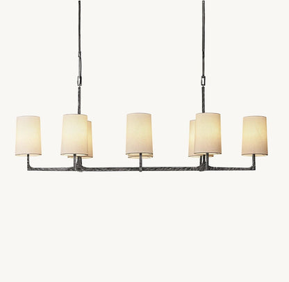 Wright Linear Linen Shade Chandelier 54"