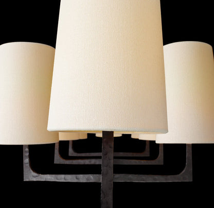 Wright Linear Linen Shade Chandelier 54"