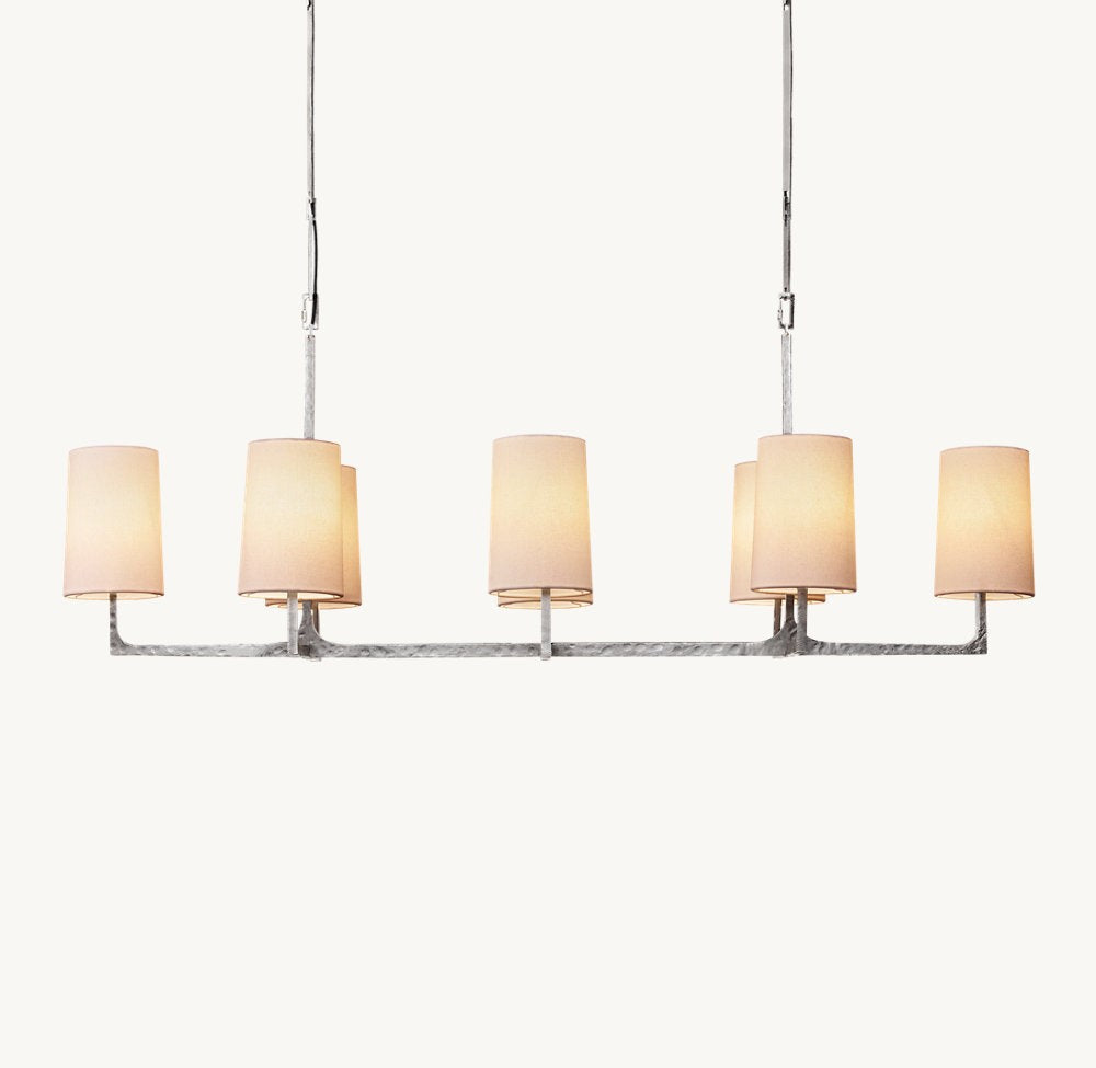 Wright Linear Linen Shade Chandelier 54"