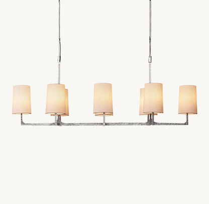 Wright Linear Linen Shade Chandelier 54"