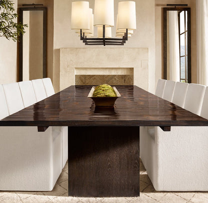 Wright Linear Linen Shade Chandelier 54"