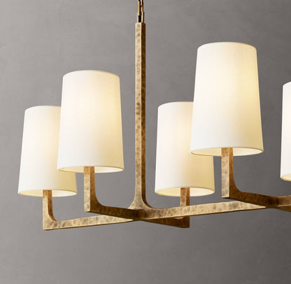 Wright Linear Linen Shade Chandelier 54"