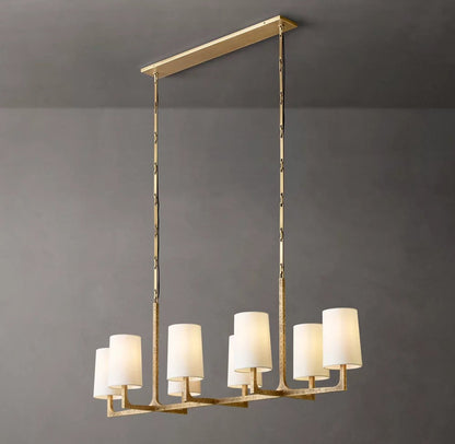 Wright Linear Linen Shade Chandelier 54"