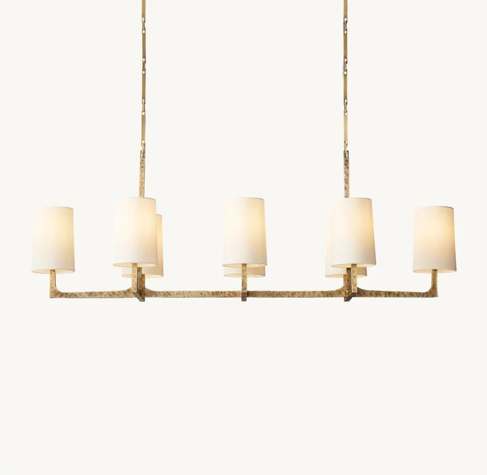 Wright Linear Linen Shade Chandelier 54"