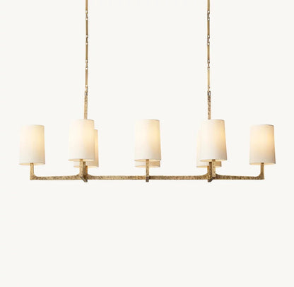 Wright Linear Linen Shade Chandelier 54"