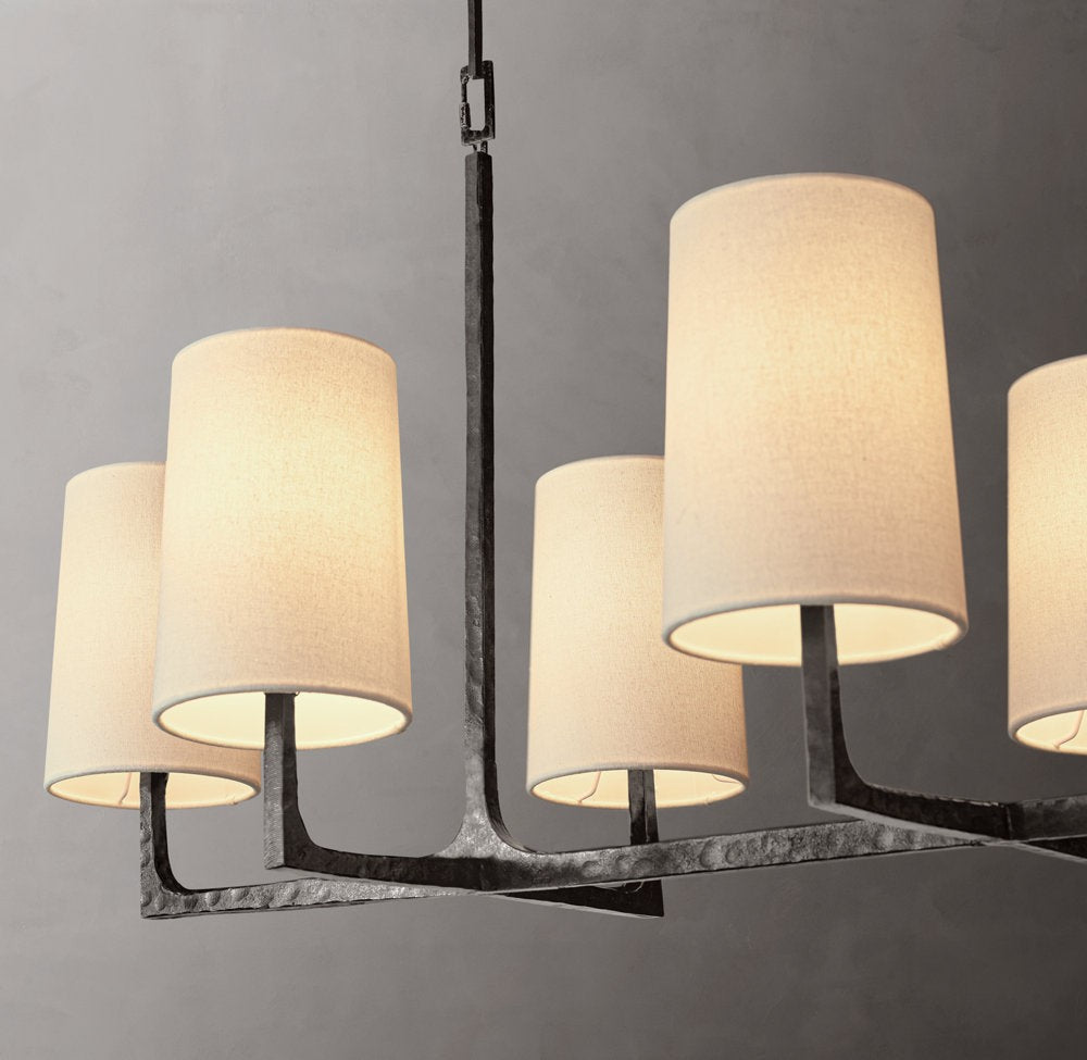 Wright Linear Linen Shade Chandelier 54"