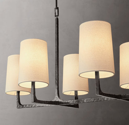 Wright Linear Linen Shade Chandelier 54"